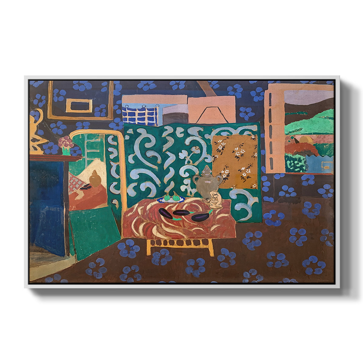 Interior with Aubergines, 1911 - Floater Framed Canvas Print