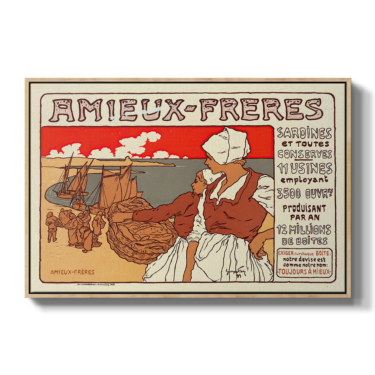 Amieux-Frères (Advertising Poster), 1899 - Floater Framed Canvas Print