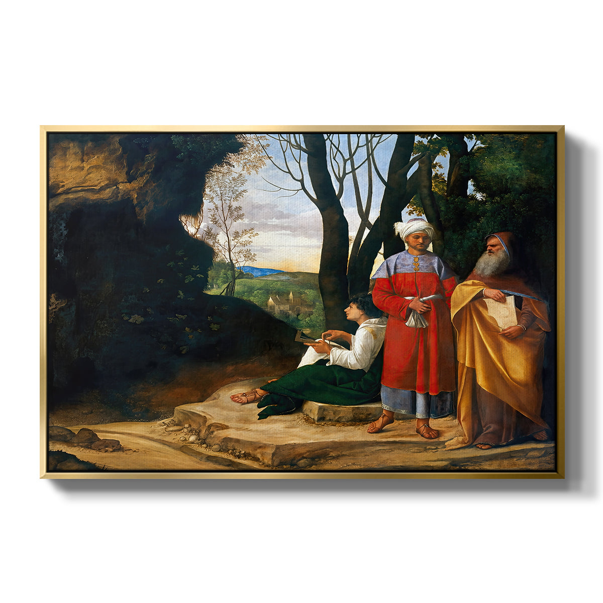 The Three Philosophers, c. 1508-1509 - Floater Framed Canvas Print