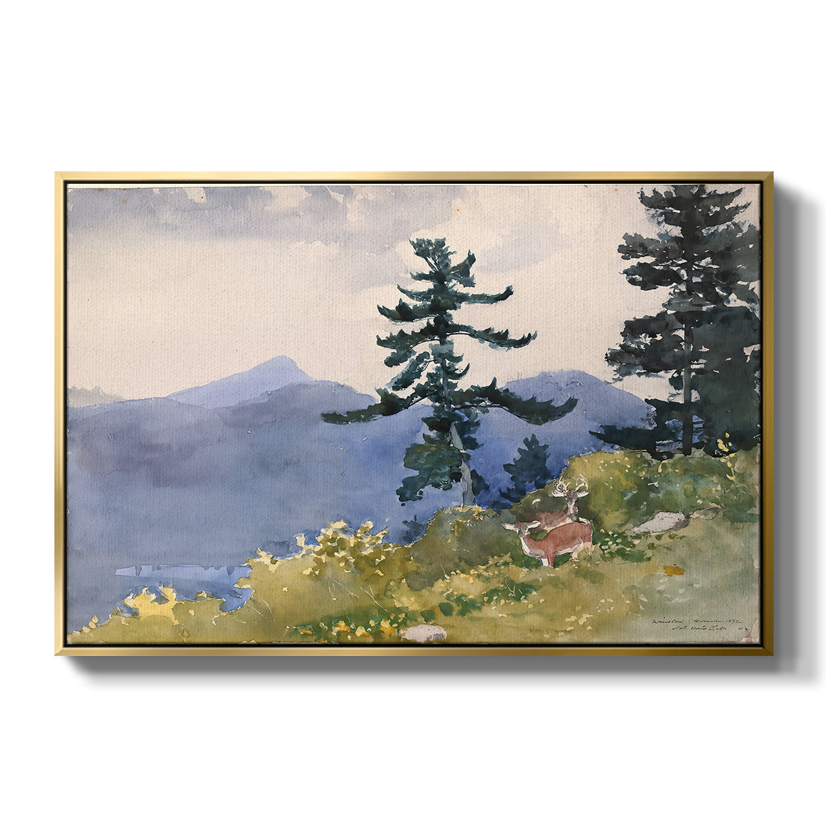 North Woods Club, Adirondacks, 1892 - Floater Framed Canvas Print