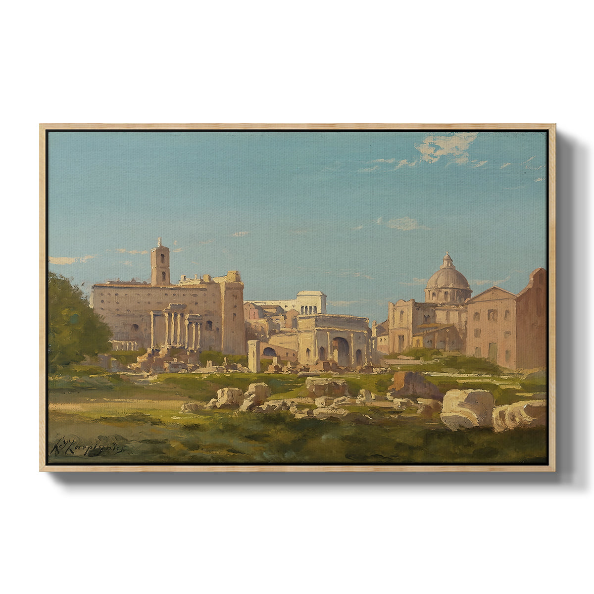 The Roman Forum, c. 1860 - Floater Framed Canvas Print