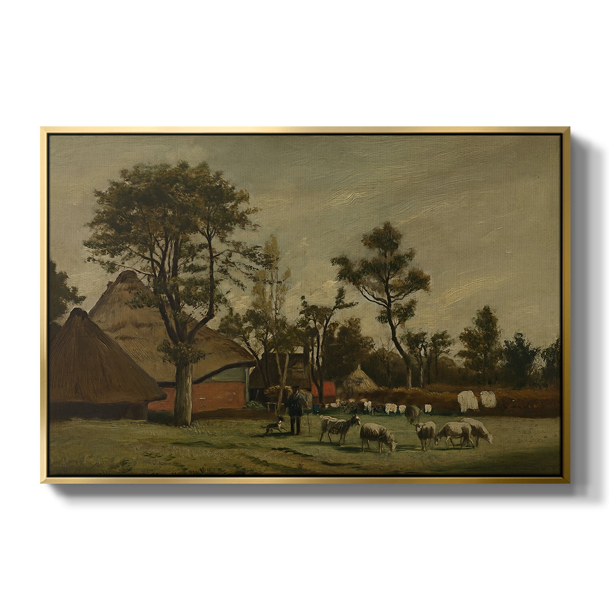 Farmhouse, c. 1865-1875 - Floater Framed Canvas Print