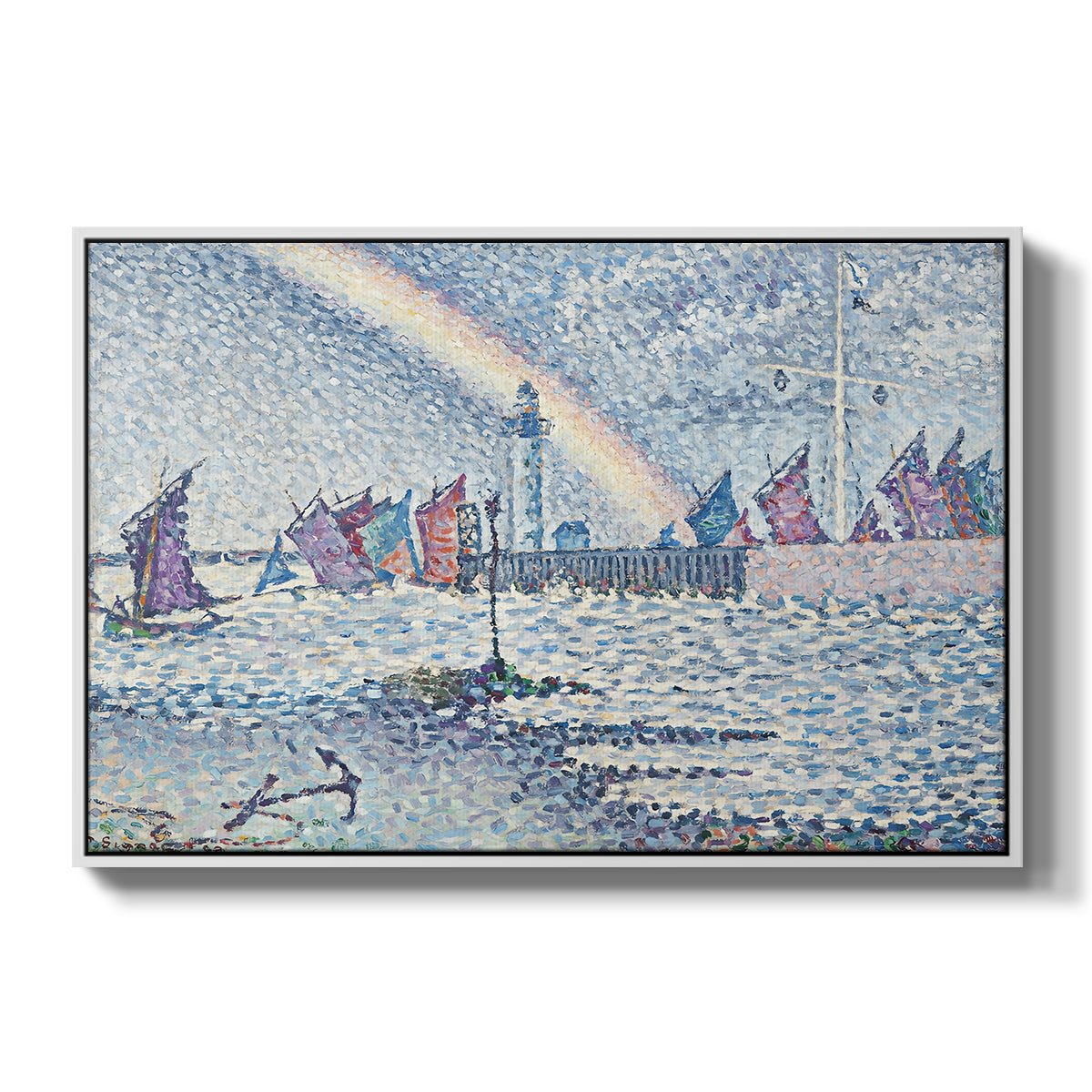 Entrance to the Port of Honfleur, 1899 - Floater Framed Canvas Print