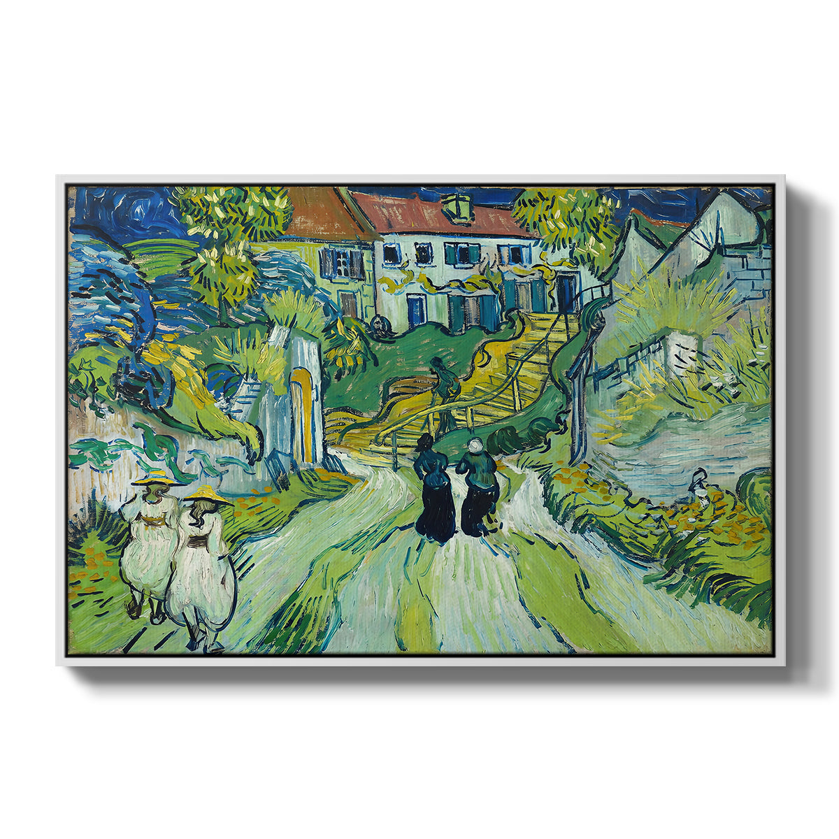 Stairway at Auvers, 1890 - Floater Framed Canvas Print