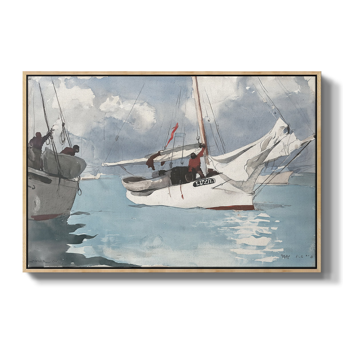 Fishing Boats, Key West, 1903 - Floater Framed Canvas Print