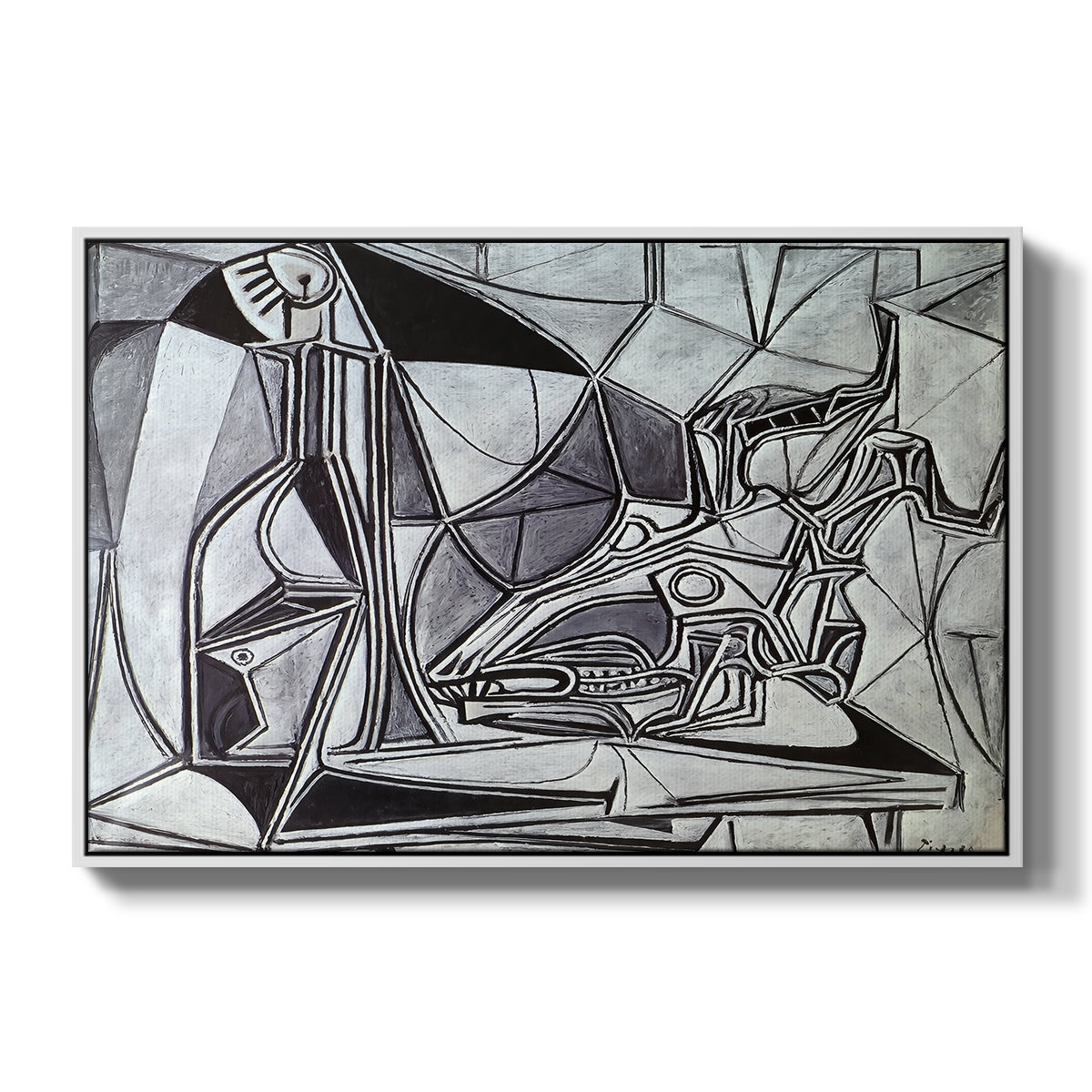 Goat's Skull, Bottle and Candle, 1952 - Floater Framed Canvas Print