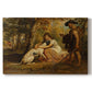 Canvas art print portraying dogs confronting each other in dramatic outdoor scene, set against a white background