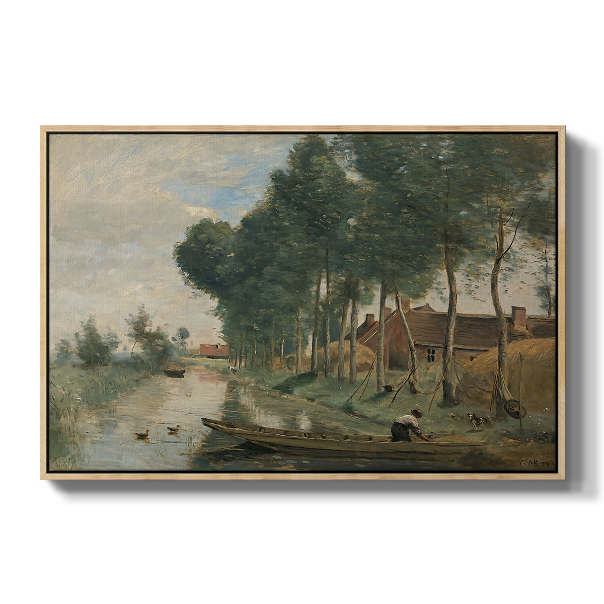 Landscape at Arleux-du-Nord, c. 1871-1874 - Floater Framed Canvas Print
