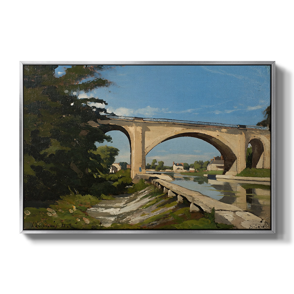 The Railroad Bridge at Briare, 1888 - Floater Framed Canvas Print