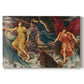 Canvas art print portraying multiple figures swirling through sky representing storm forces in motion, set against a white background