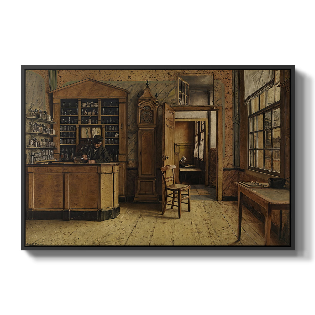 The Old Inn 'Het Loodshuis' in Antwerp, 1877 - Floater Framed Canvas Print