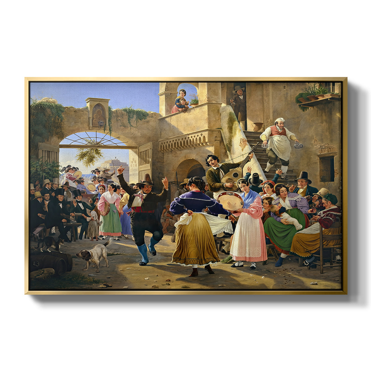 Romans Gathered for Merriment at an Osteria, 1839 - Floater Framed Canvas Print