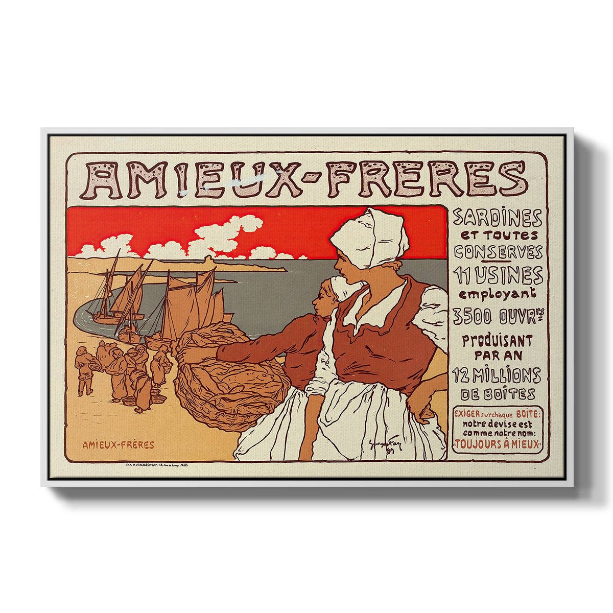 Amieux-Frères (Advertising Poster), 1899 - Floater Framed Canvas Print