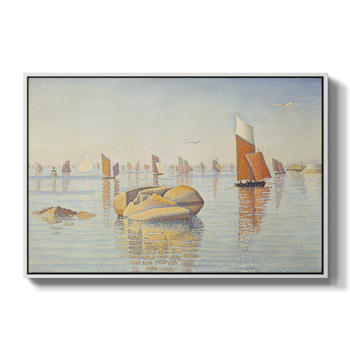 Concarneau, Quiet Morning, Opus 219, 1891 - Floater Framed Canvas Print