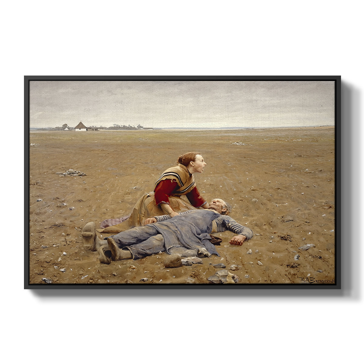 Worn Out (Udslidt), 1889 - Floater Framed Canvas Print