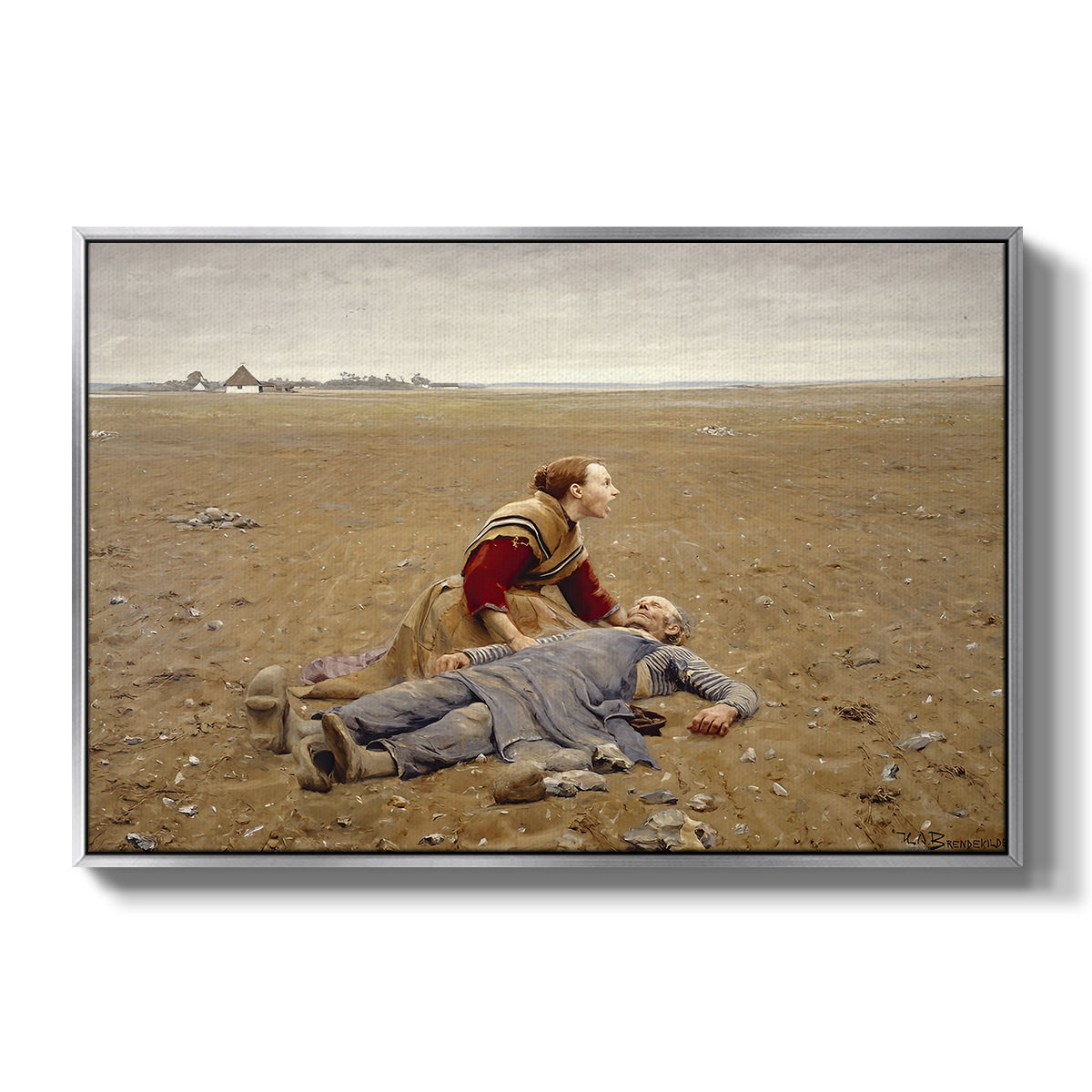 Worn Out (Udslidt), 1889 - Floater Framed Canvas Print