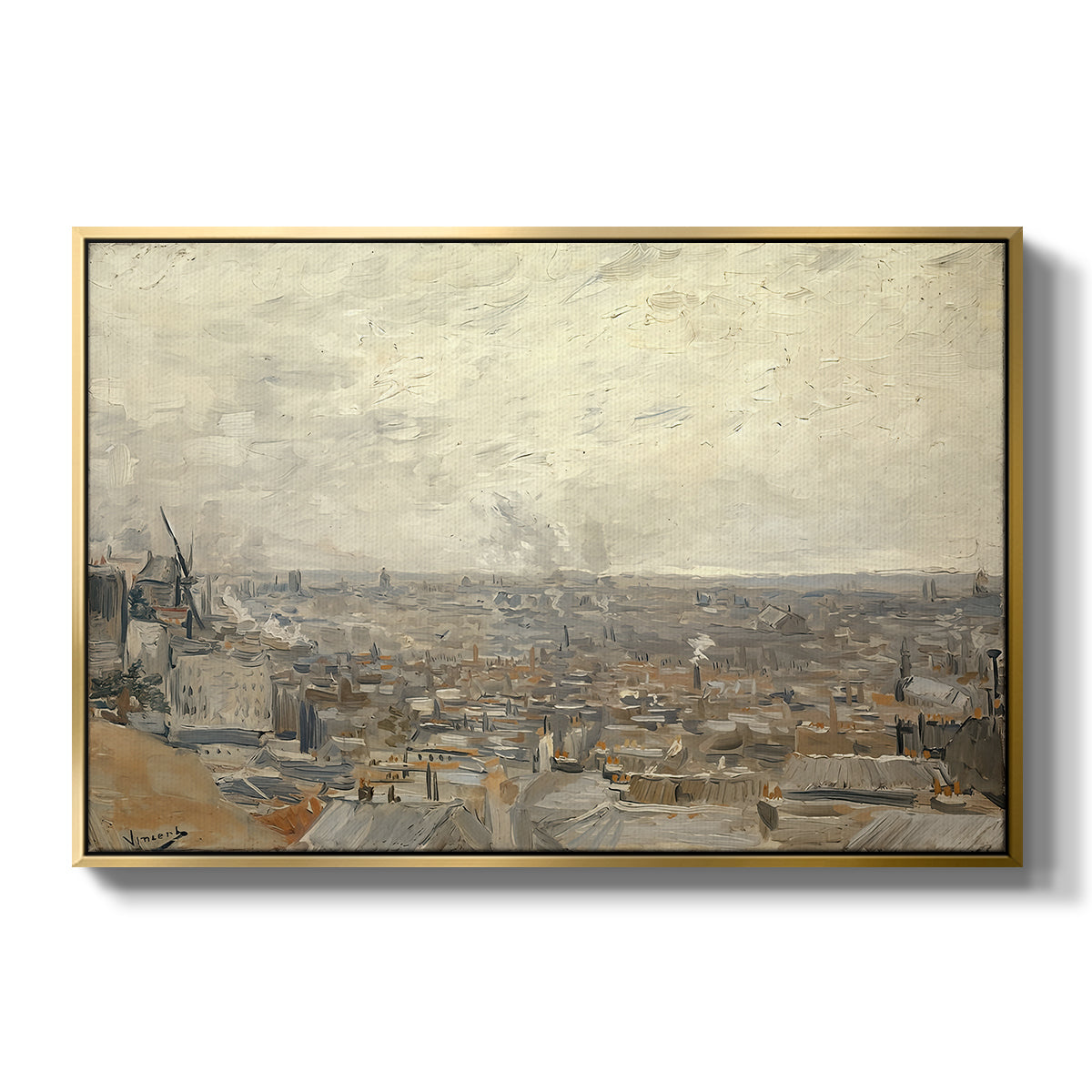 View from Montmartre, 1886 - Floater Framed Canvas Print