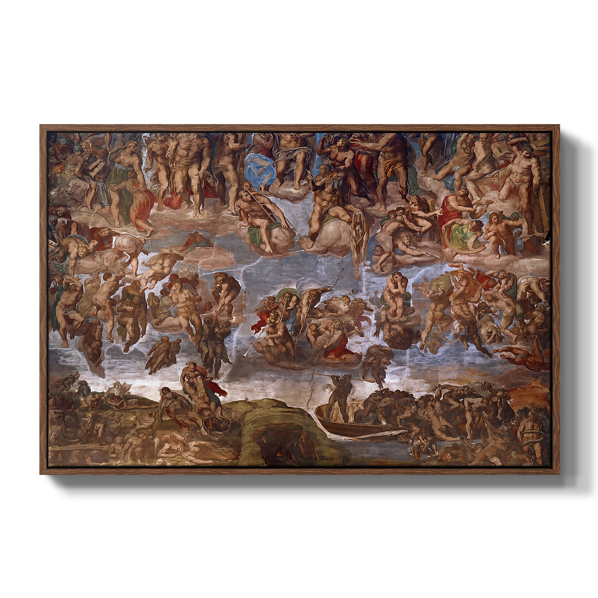 The Last Judgment (Charon's Boat and the Damned), 1536-1541 - Floater Framed Canvas Print