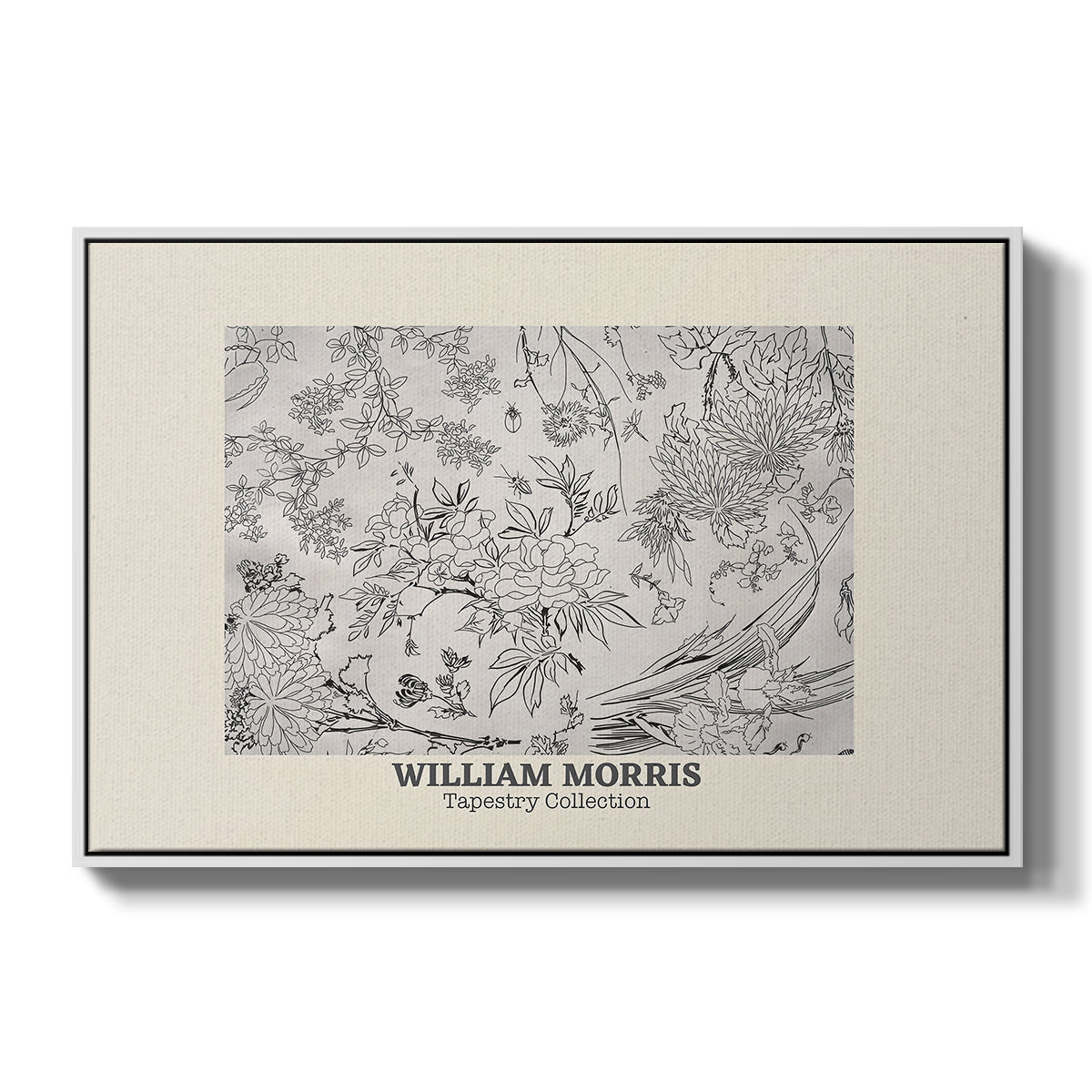 Fleurs, 1866 (Morris Inspired) - Floater Framed Canvas Print