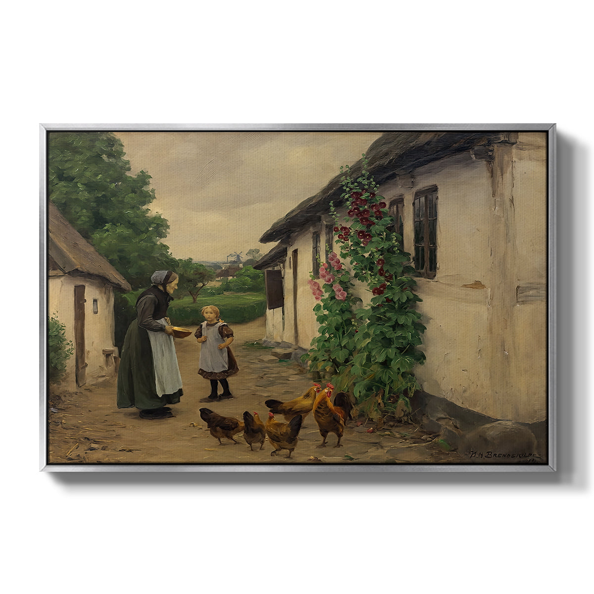 Visit to Grandmother, 1914 - Floater Framed Canvas Print
