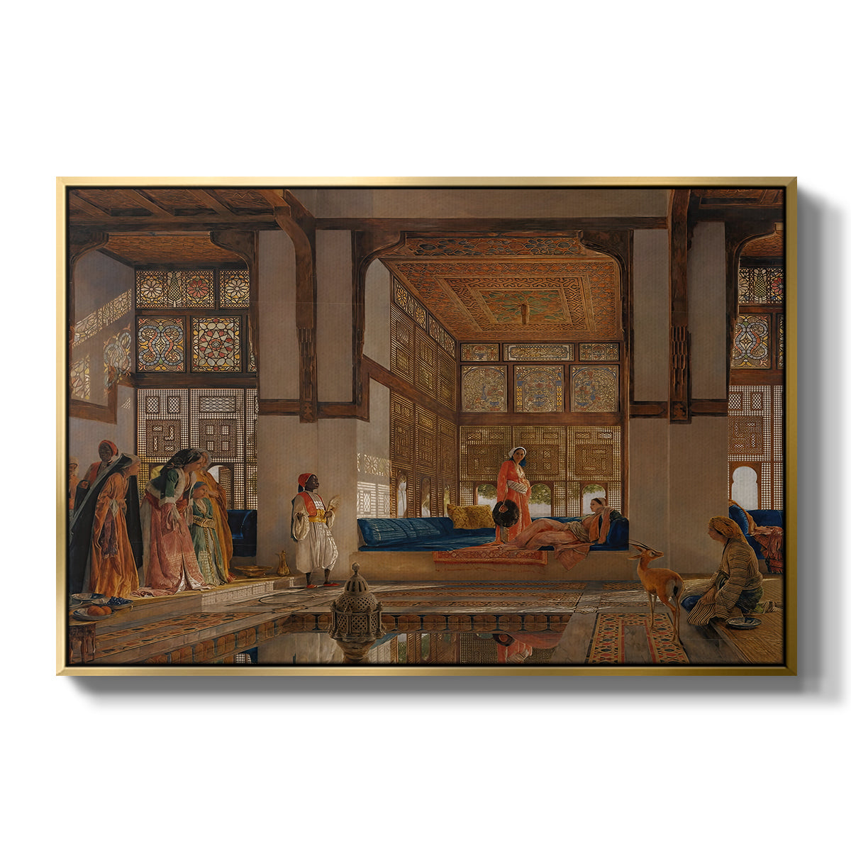 A Lady Receiving Visitors (The Reception), 1873 - Floater Framed Canvas Print