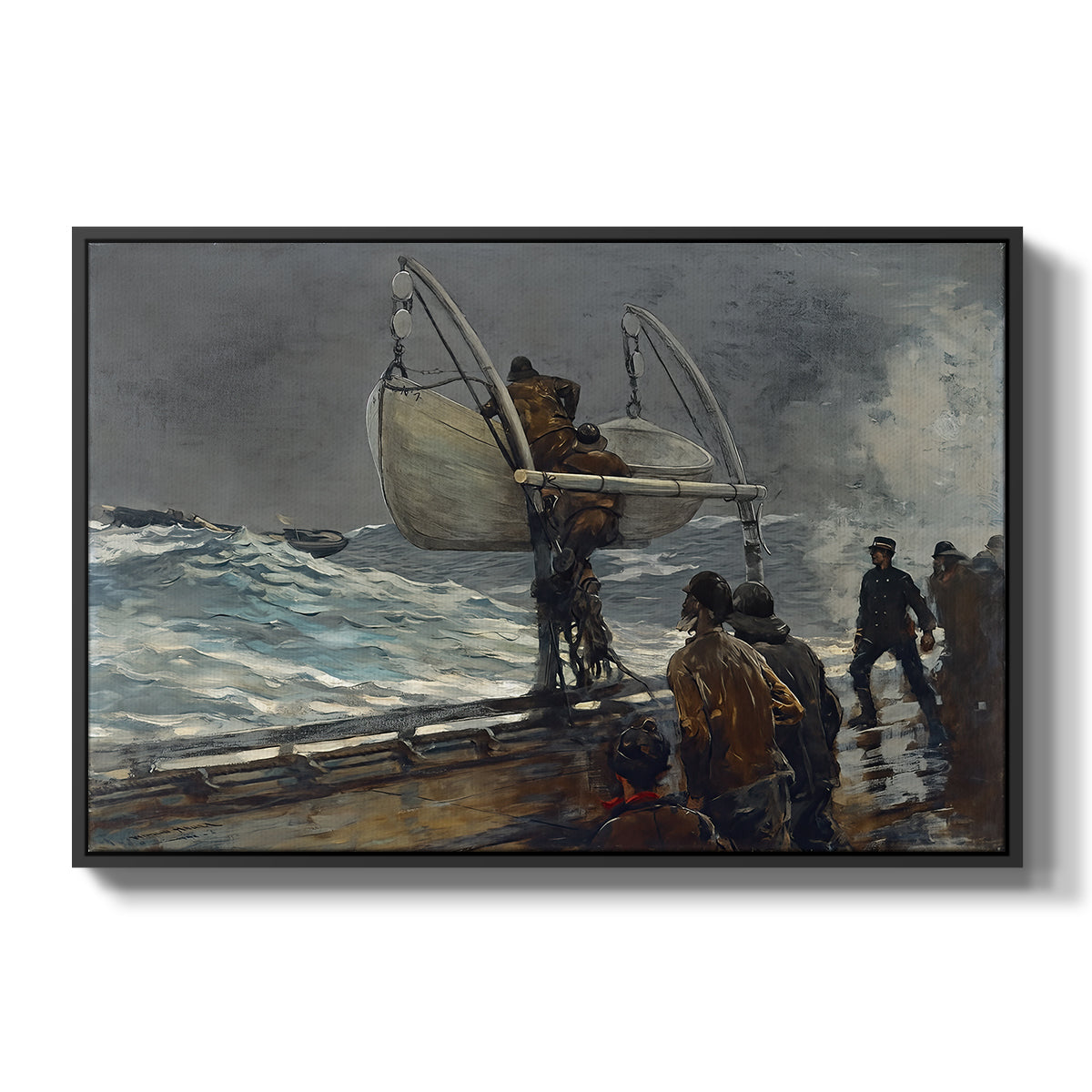 The Signal of Distress, c. 1896 - Floater Framed Canvas Print