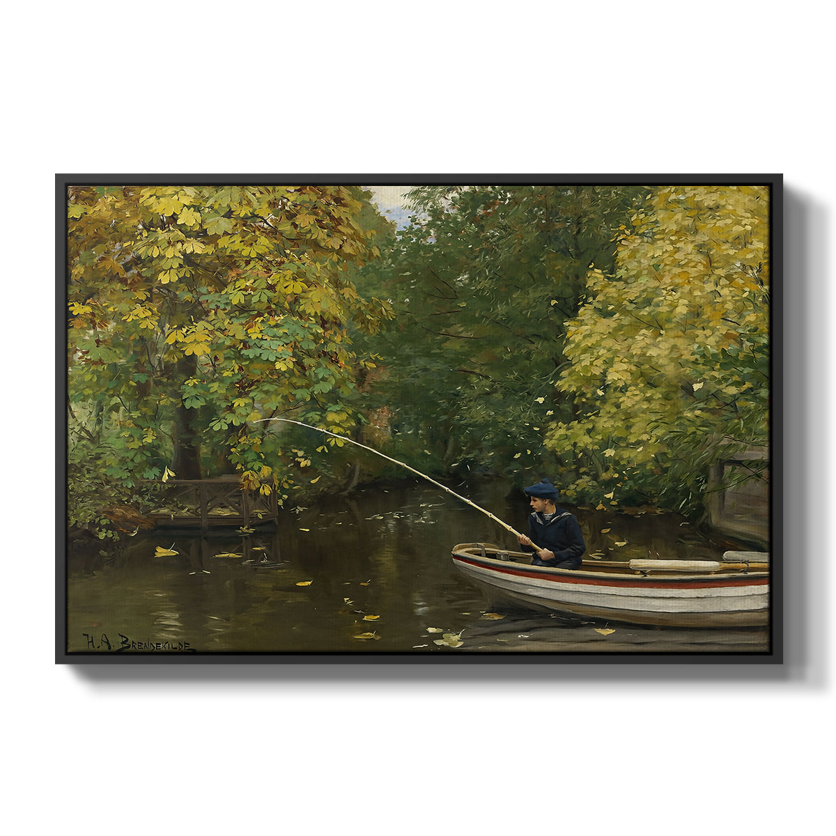 Fishing Boy, c. 1890 - Floater Framed Canvas Print