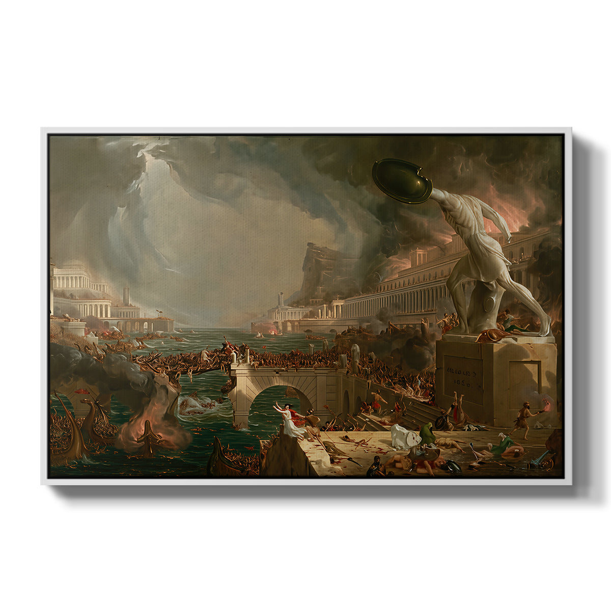 The Course of Empire: Destruction, 1836 - Floater Framed Canvas Print
