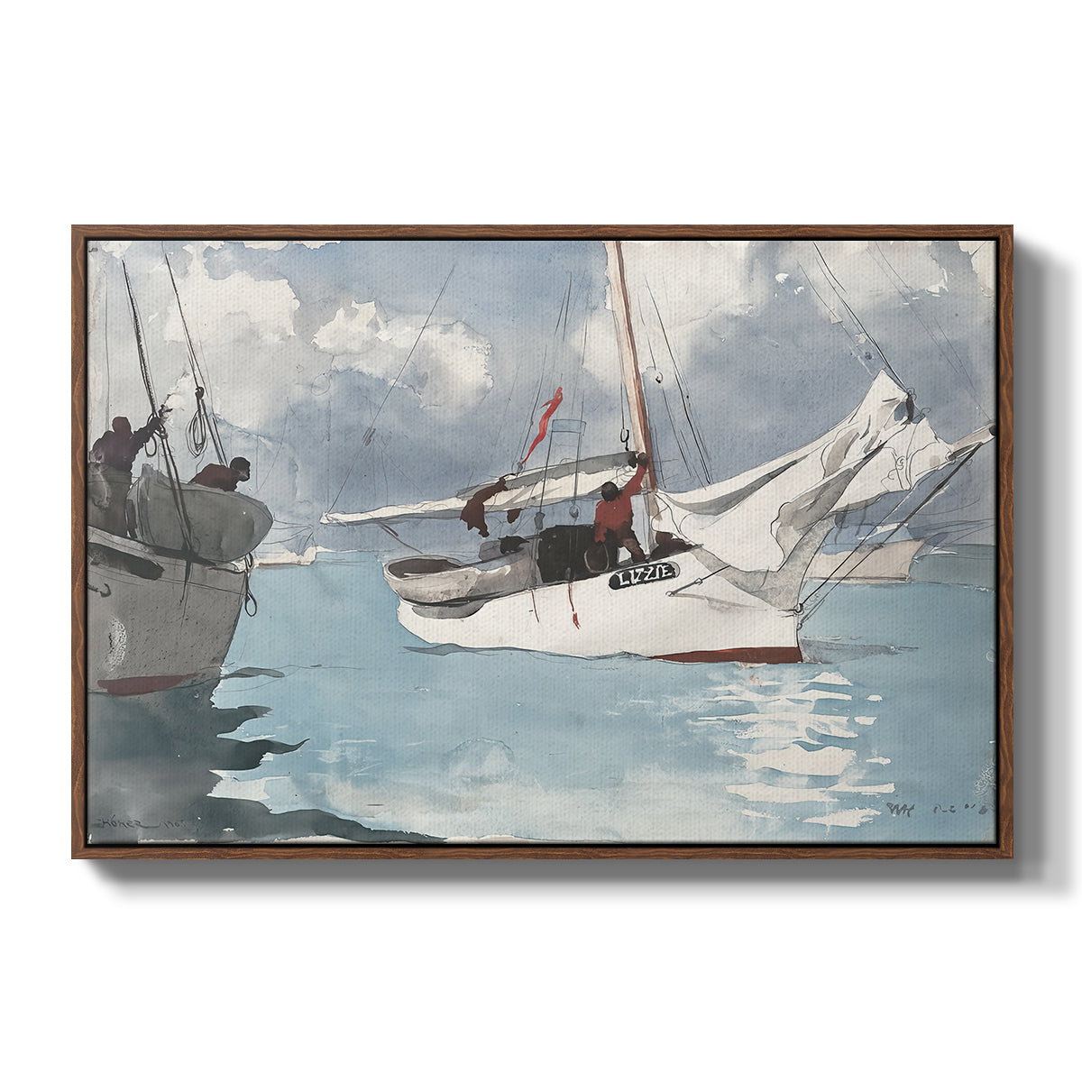 Fishing Boats, Key West, 1903 - Floater Framed Canvas Print