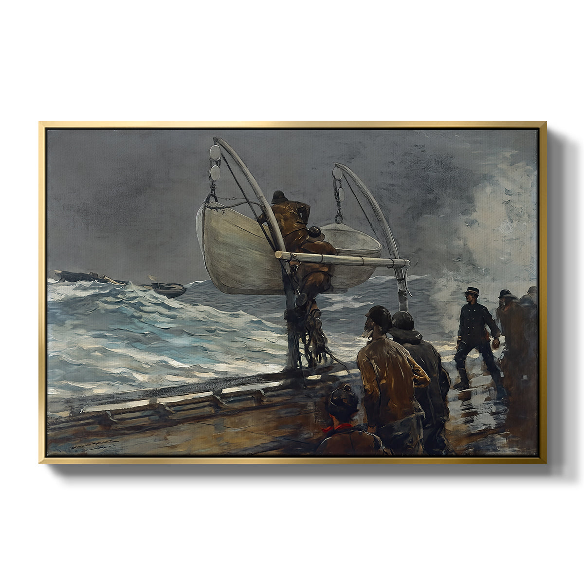 The Signal of Distress, c. 1896 - Floater Framed Canvas Print