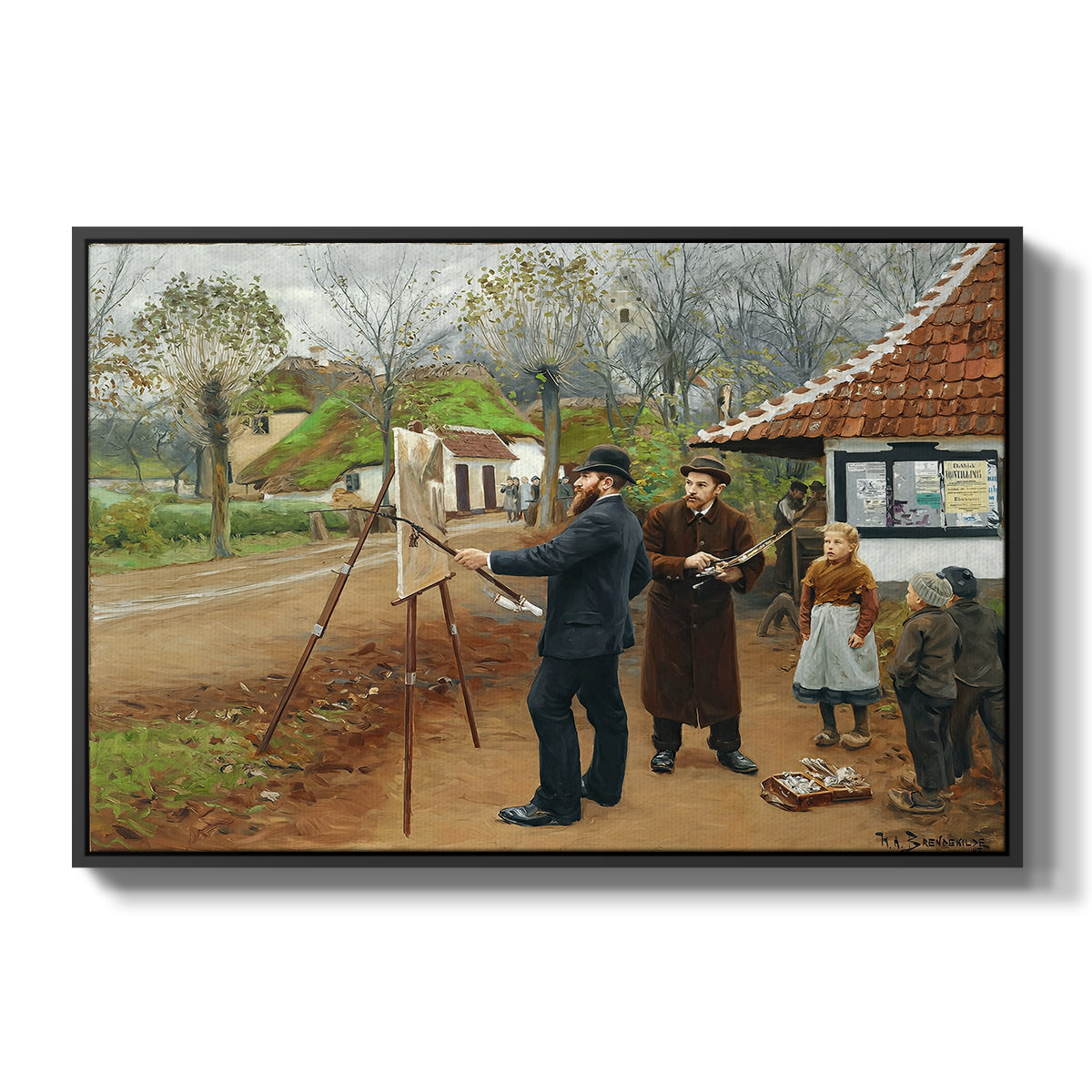 L. A. Ring Painting near Aasum Smithy, 1893 - Floater Framed Canvas Print