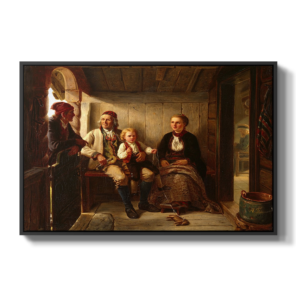 Neighbors (Naboer), 1855 - Floater Framed Canvas Print