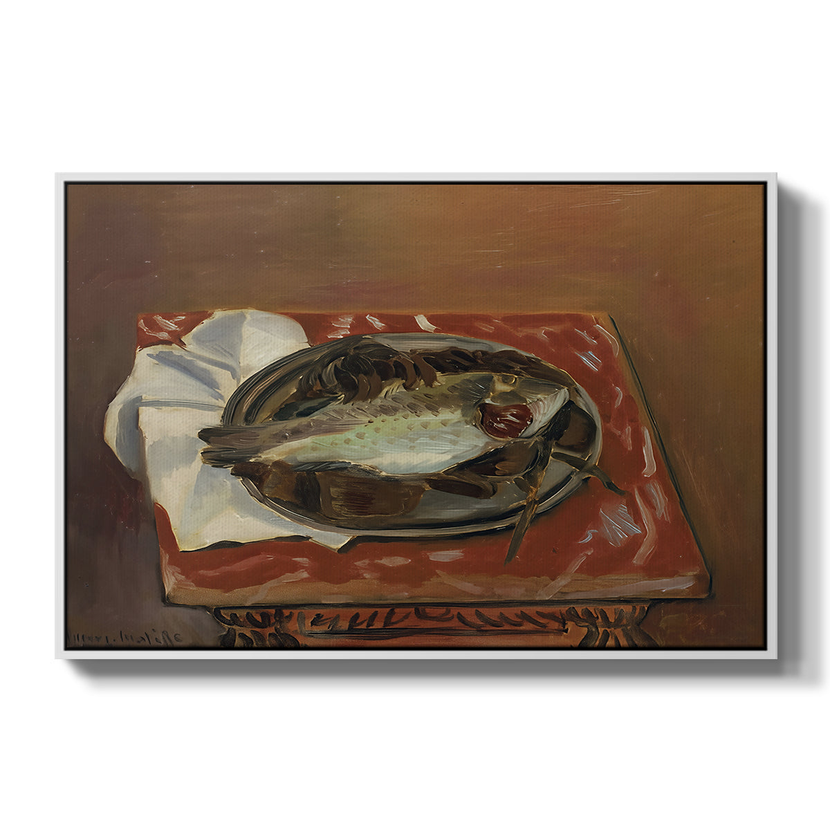 Still Life with Bream (Nature morte à la daurade), 1920 - Floater Framed Canvas Print