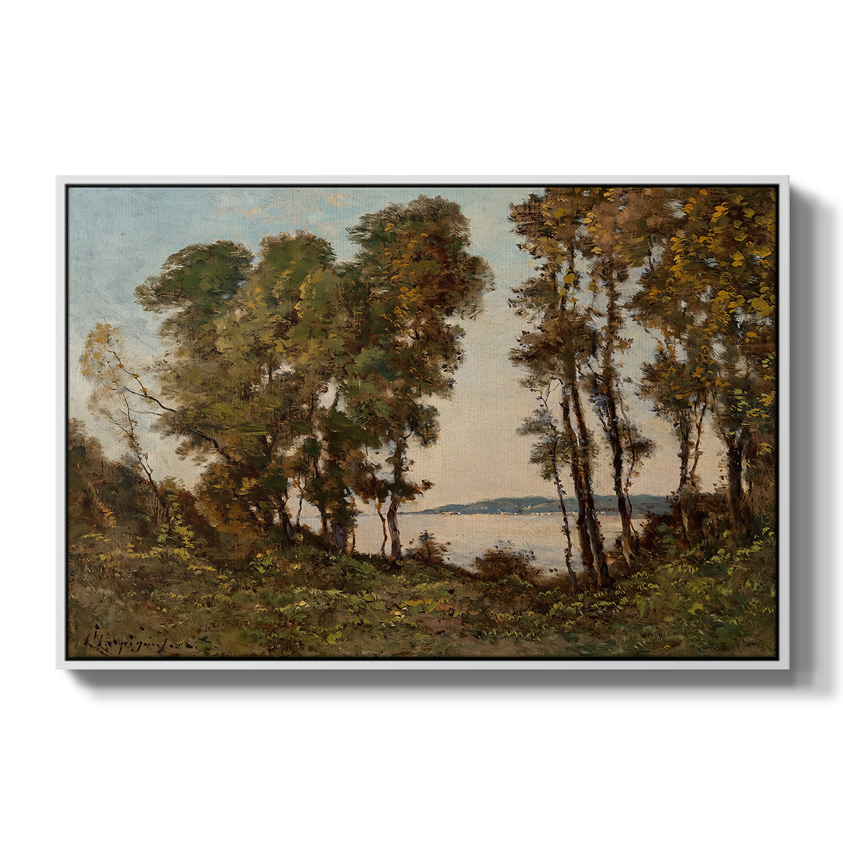 The Banks of the Allier, 1894 - Floater Framed Canvas Print