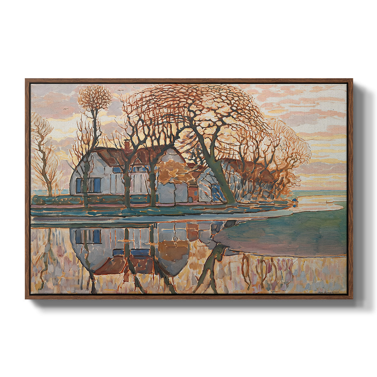 Farm near Duivendrecht, c. 1916 - Floater Framed Canvas Print