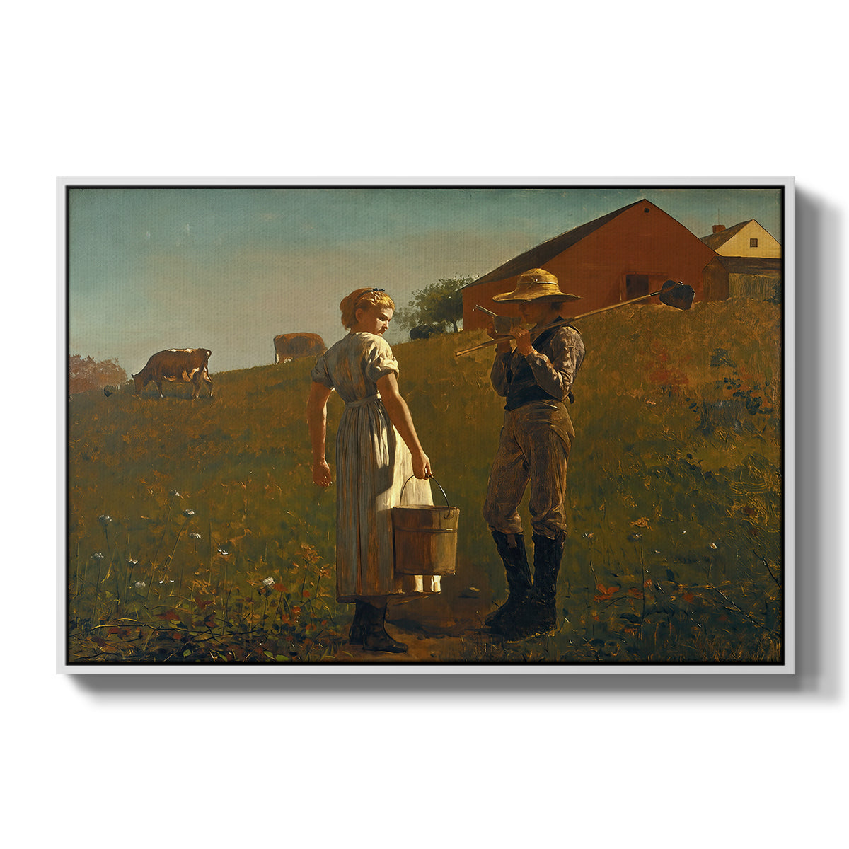 A Temperance Meeting, 1874 - Floater Framed Canvas Print