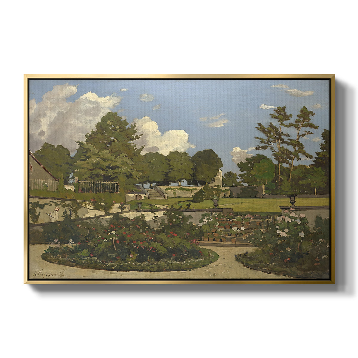 The Painter's Garden at Saint-Privé, 1886 - Floater Framed Canvas Print