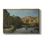 River Landscape with Cliffs, c. 1850-1860 - Floater Framed Canvas Print