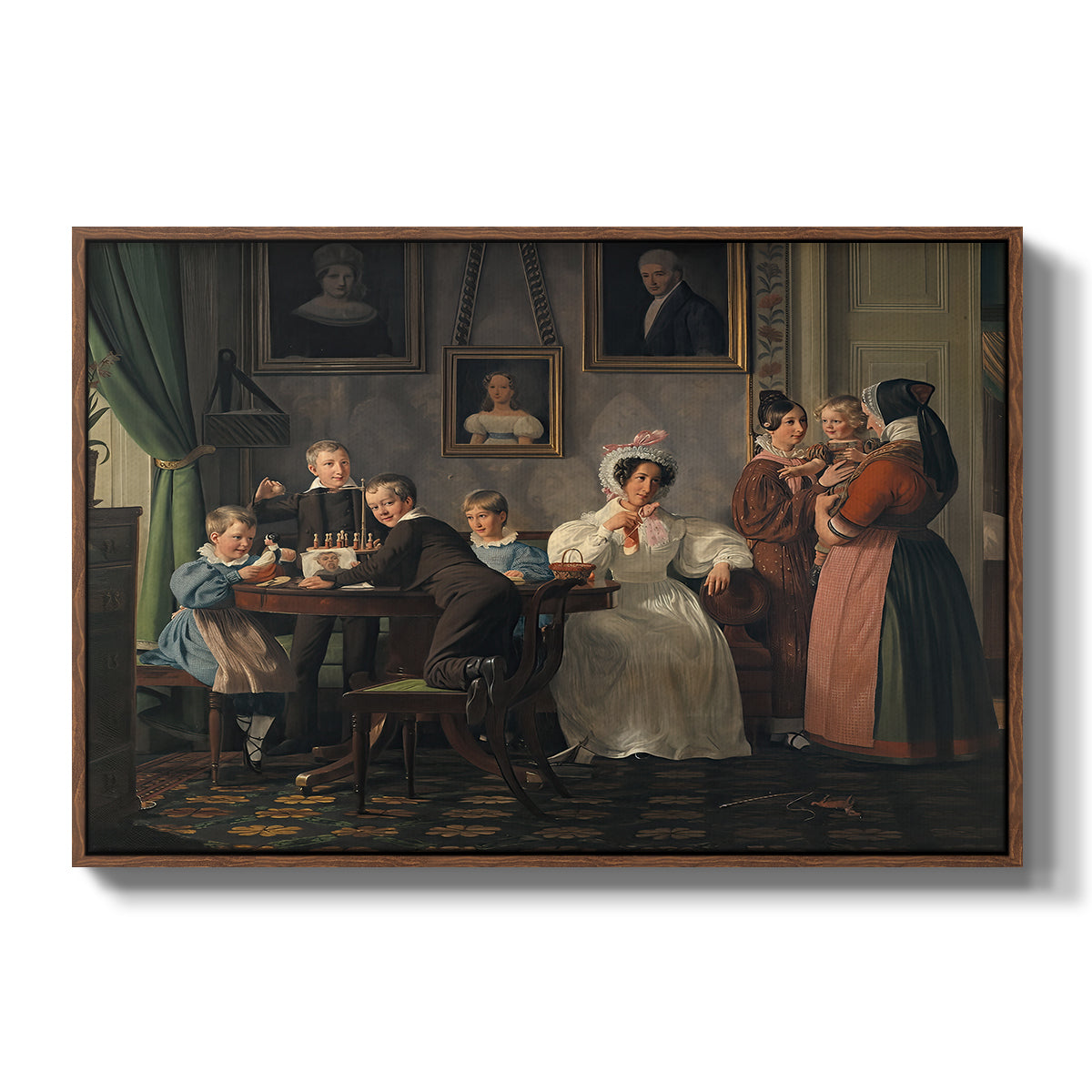 The Waagepetersen Family, 1836 - Floater Framed Canvas Print