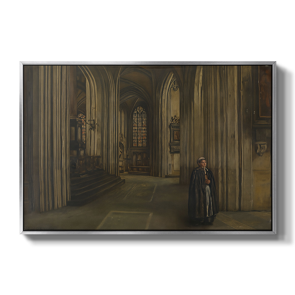 Interior of a Church, 1871 - Floater Framed Canvas Print