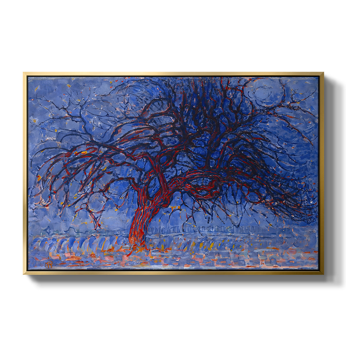 The Red Tree, 1909 - Floater Framed Canvas Print
