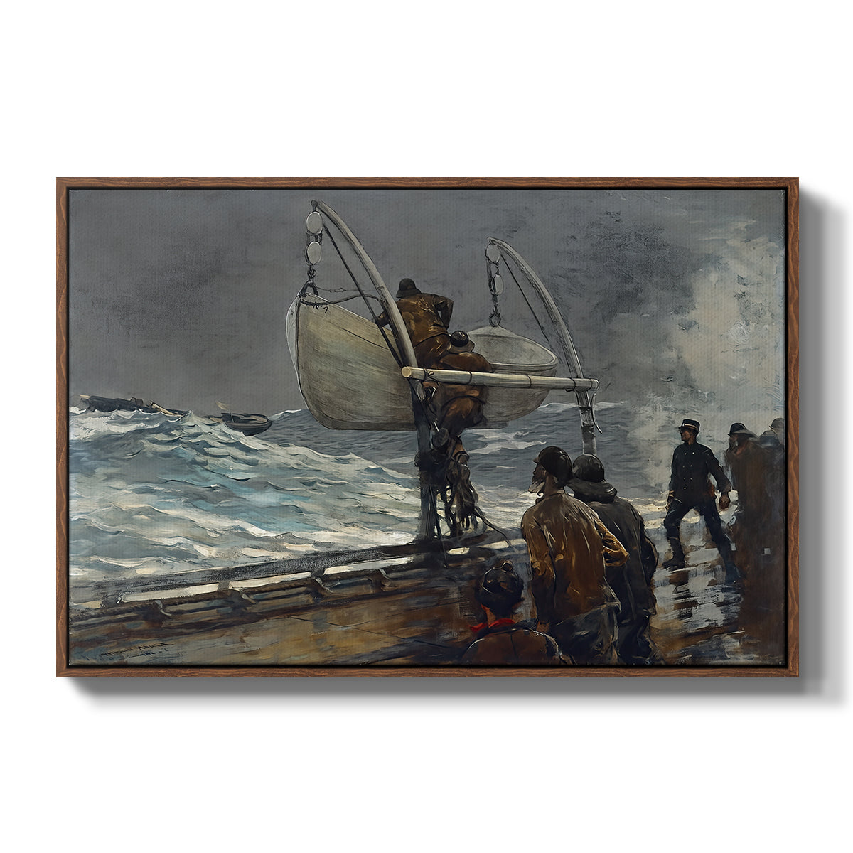 The Signal of Distress, c. 1896 - Floater Framed Canvas Print