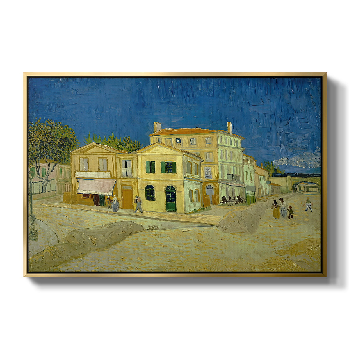 The Yellow House (The Street), 1888 - Floater Framed Canvas Print