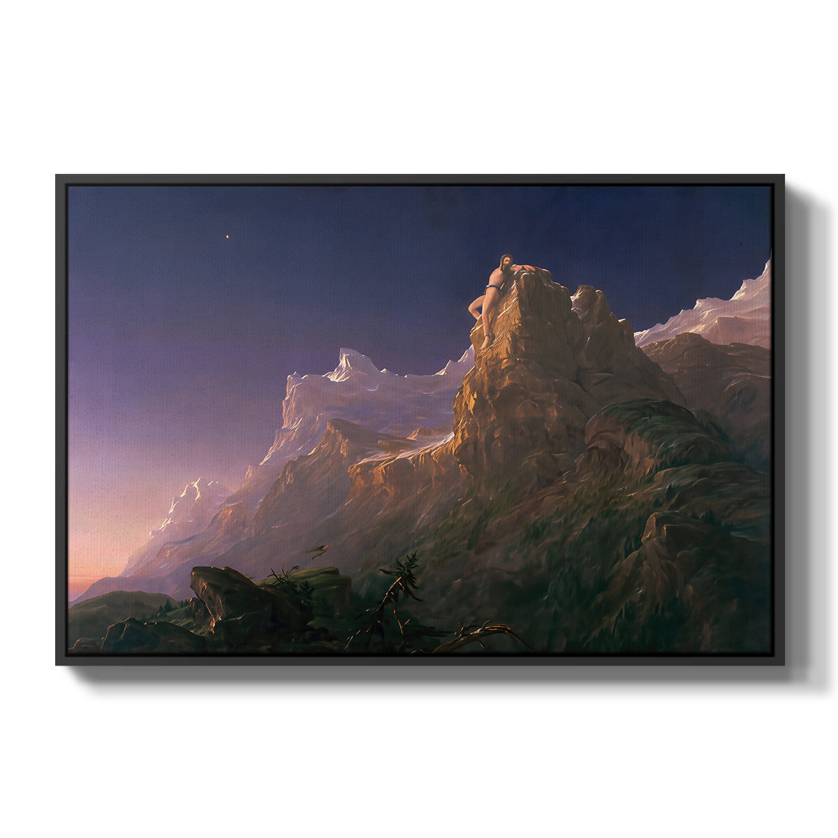 Prometheus Bound, 1847 - Floater Framed Canvas Print
