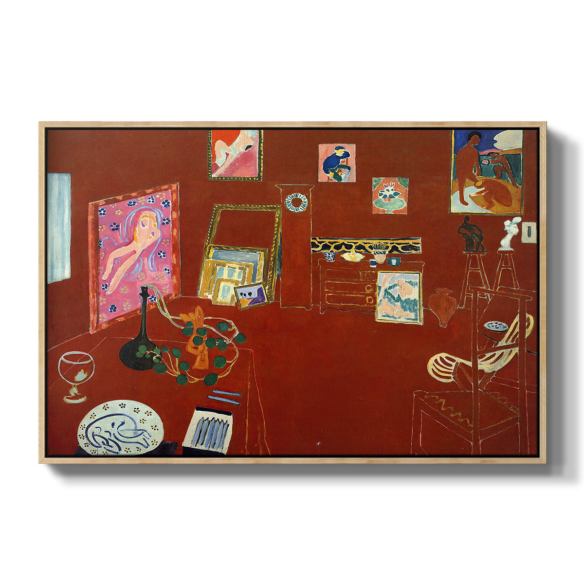 The Red Studio (L'Atelier Rouge), 1911 - Floater Framed Canvas Print