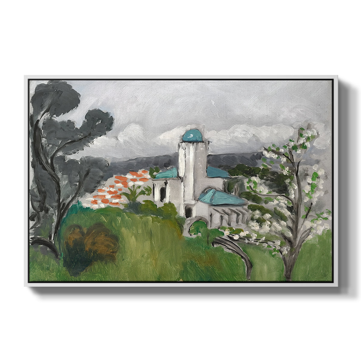 The Blue Villa (La Villa Bleue), c. 1918 - Floater Framed Canvas Print