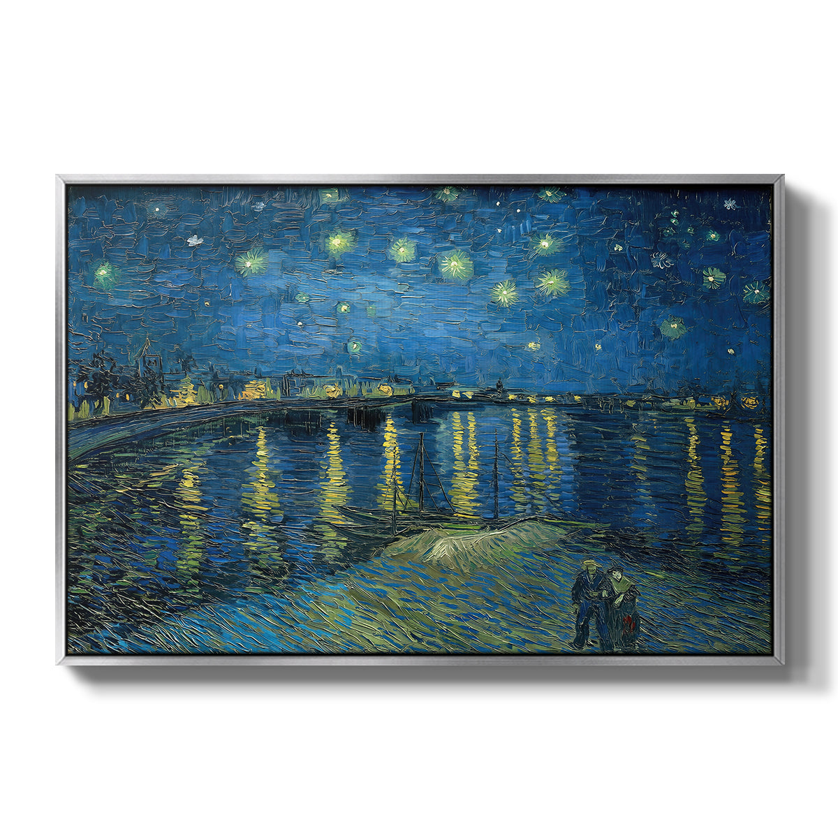 Starry Night Over the Rhône, 1888 - Floater Framed Canvas Print