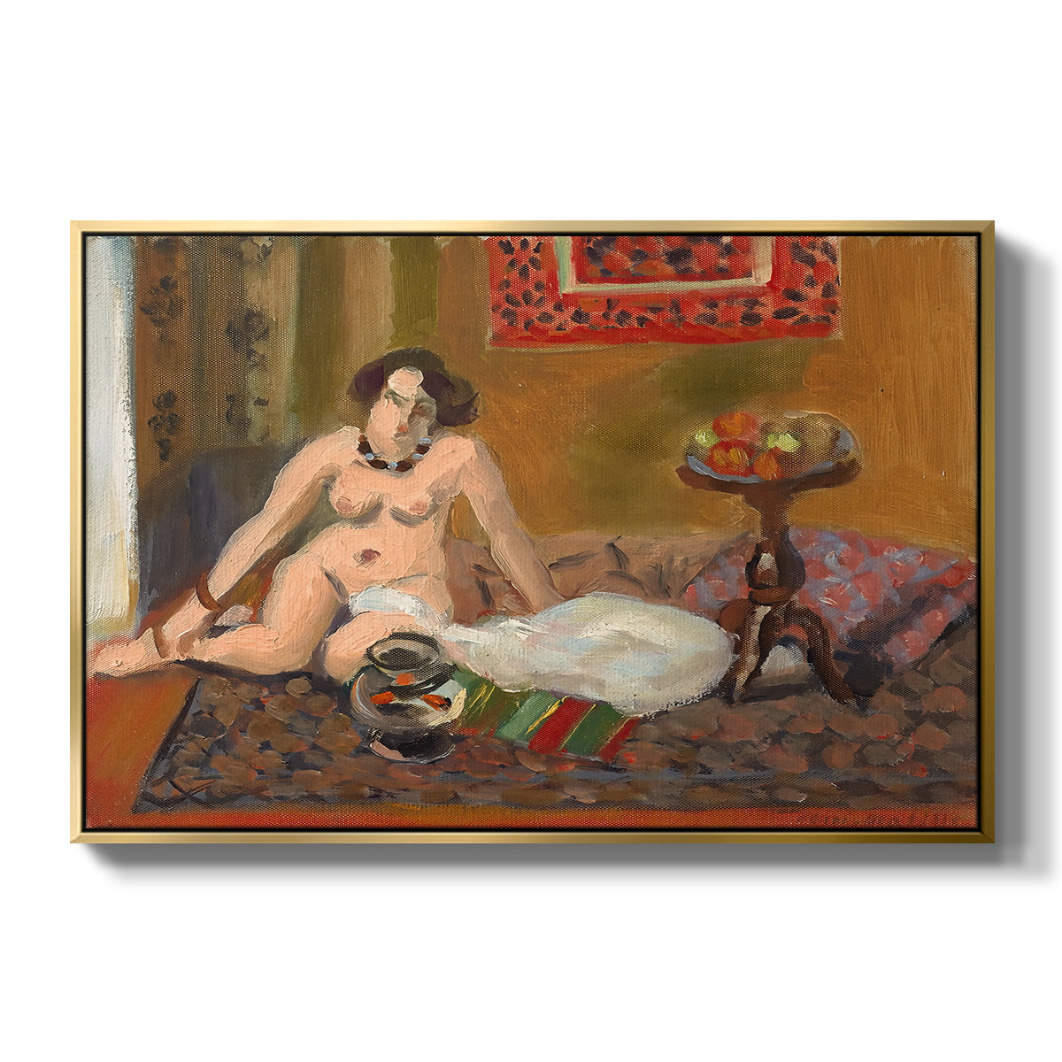 Nude with Goldfish (Nu aux poissons rouges), c. 1922 - Floater Framed Canvas Print