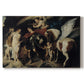 Canvas art print portraying Perseus rescuing Andromeda from chained position, set against a white background