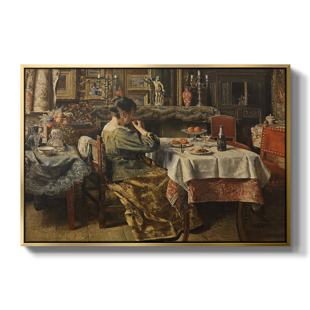 The Meal (De maaltijd), c. 1885 - Floater Framed Canvas Print